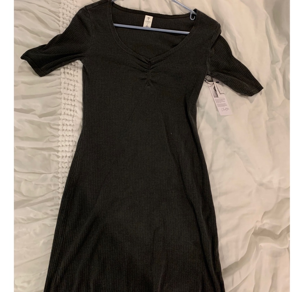 Dark grey casual tshirt dress